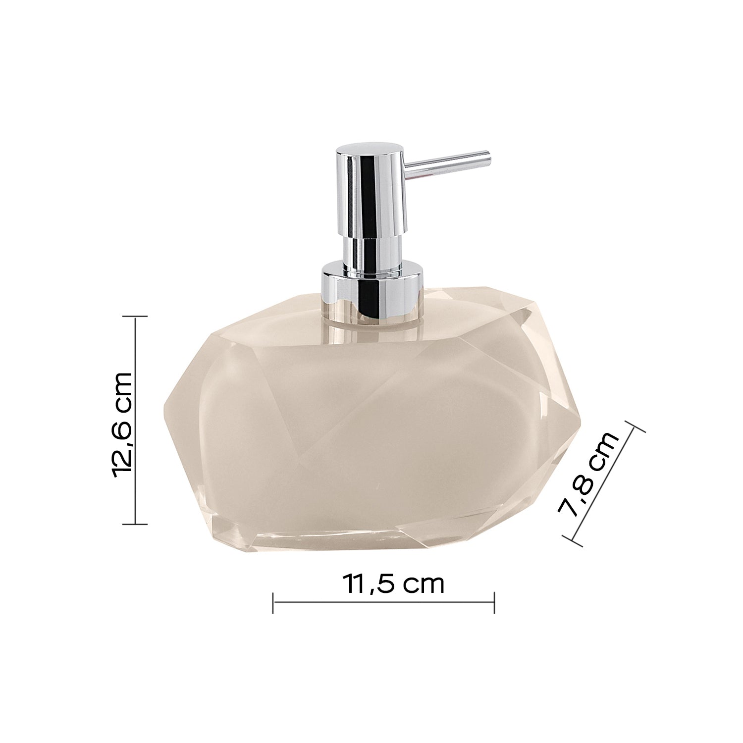 Dosasapone con erogatore in plastica cromata Gedy serie Chanelle - Tortora Chiaro
