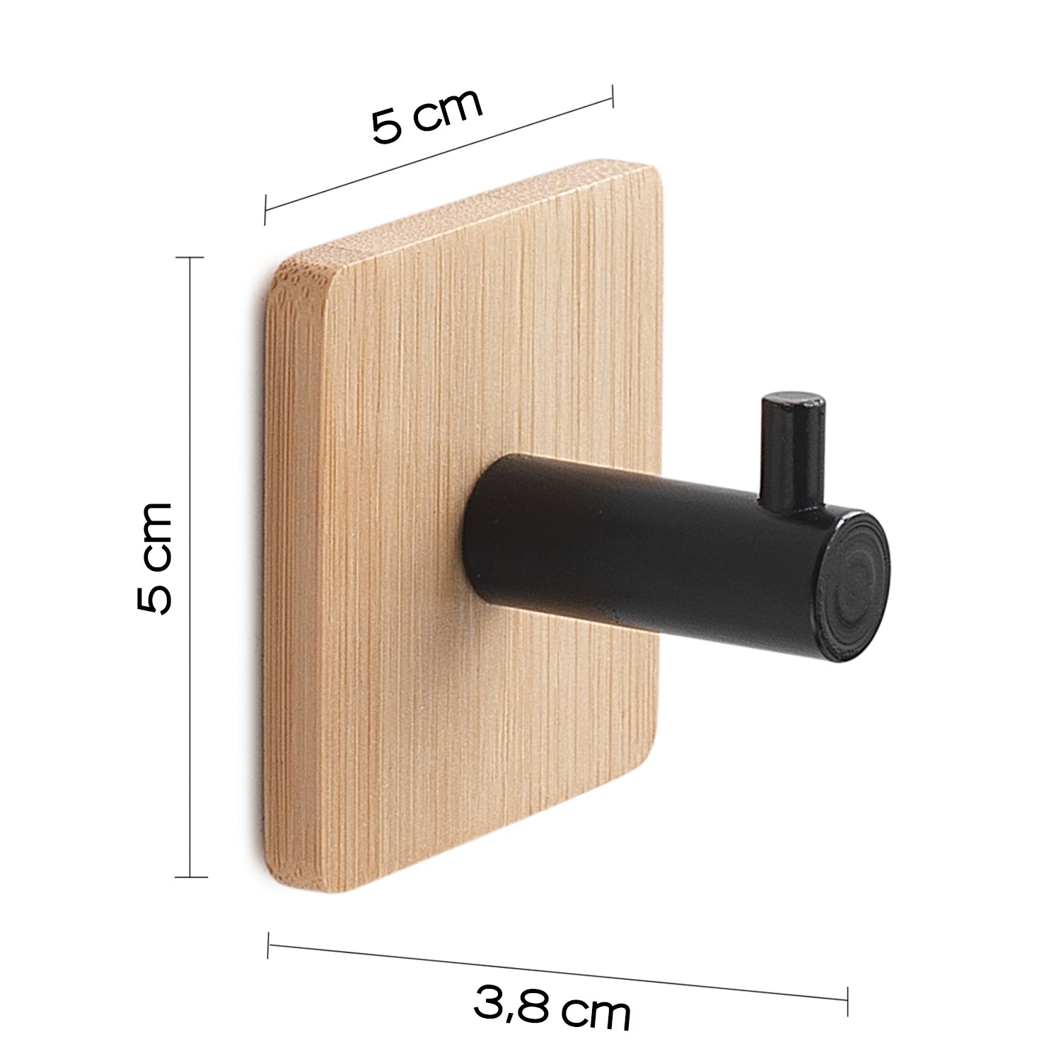 Appendiabiti modello Juncos singolo quadrato in bambu'/nero e metallo