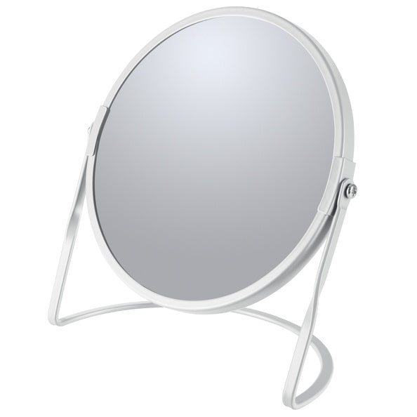 Specchio ingranditore da tavolo su base in acciaio modello Akira colore bianco opaco