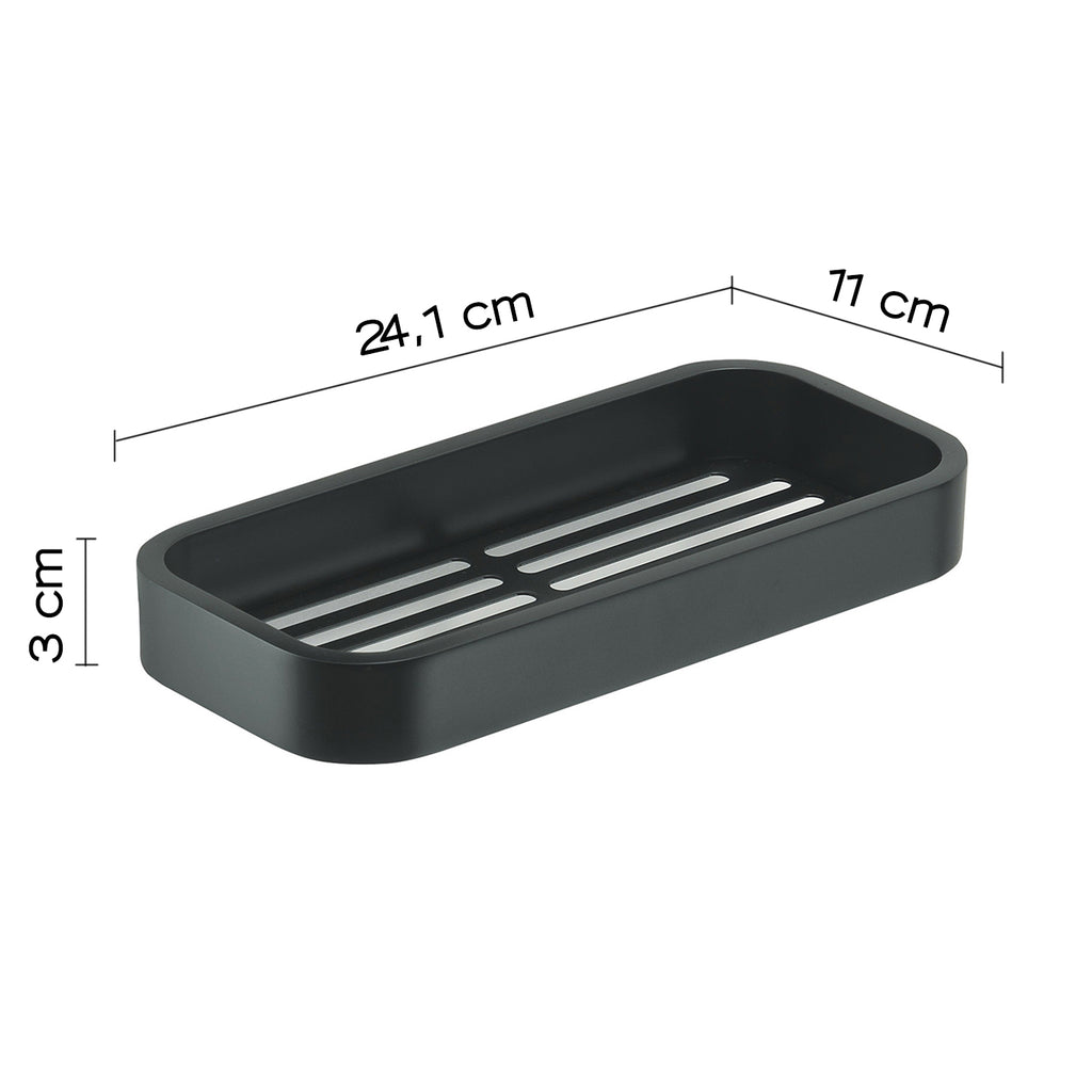 Portaoggetti doccia Rettangolare Outline in Acciaio Inox AISI 304 di Gedy - Nero Matt