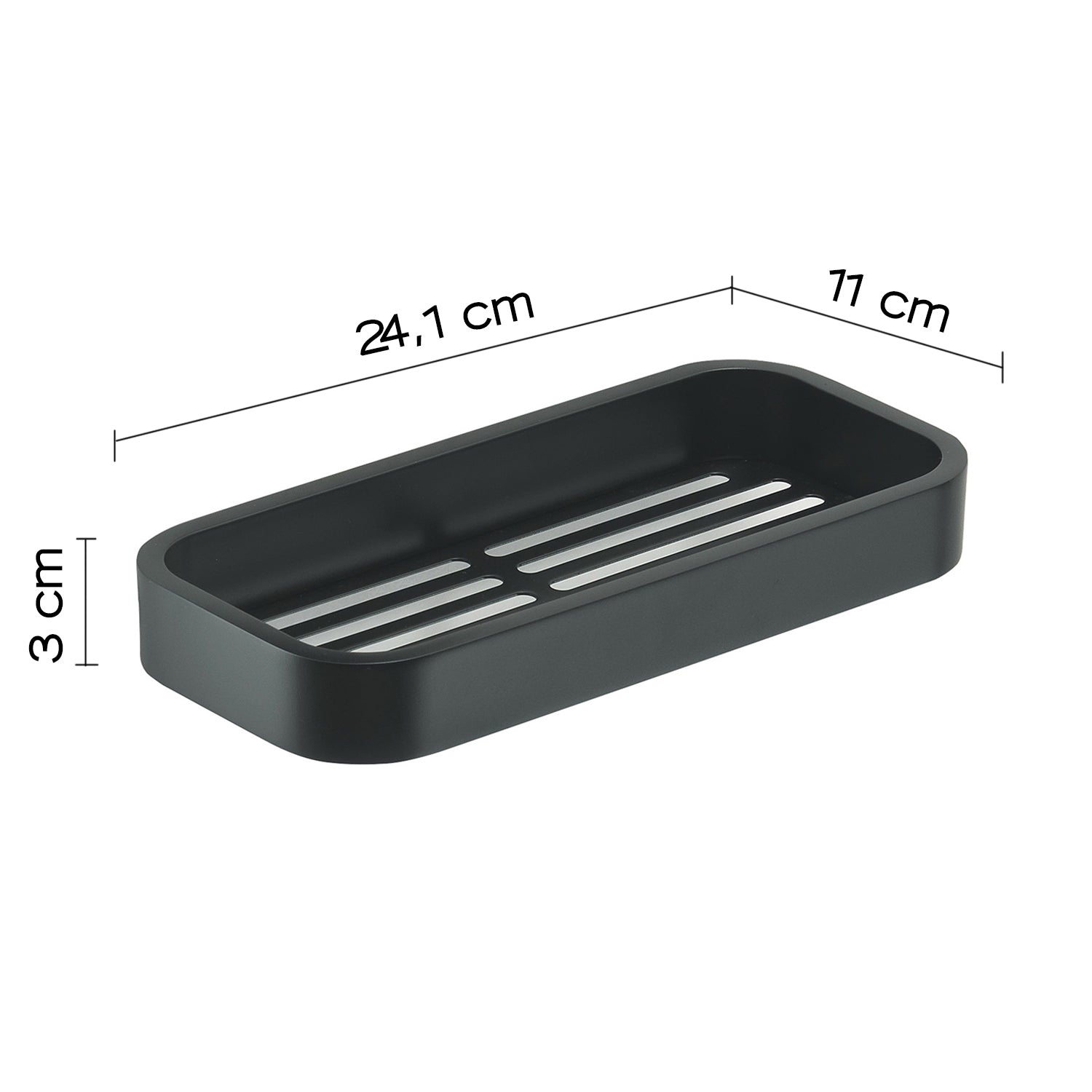 Portaoggetti doccia Rettangolare Outline in Acciaio Inox AISI 304 di Gedy - Nero Matt