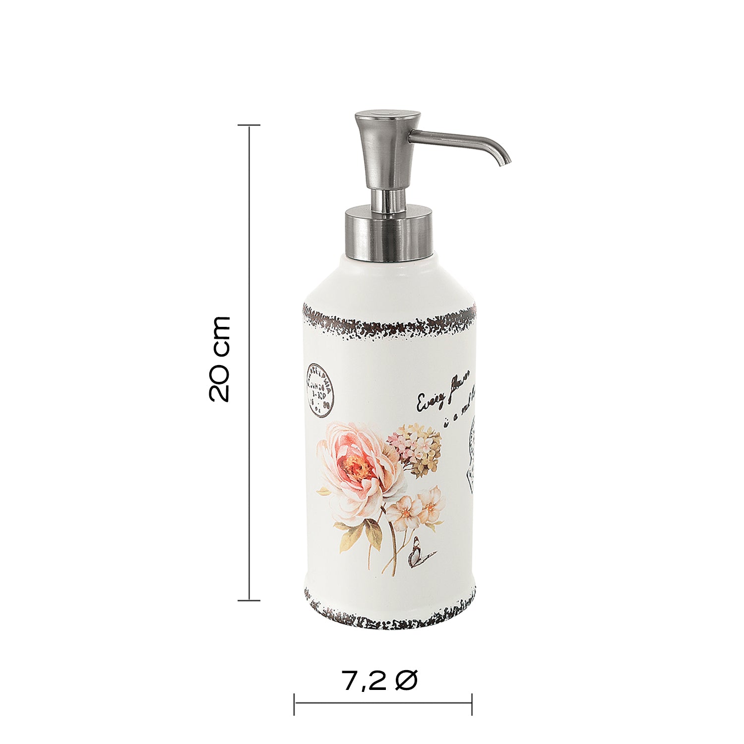 Dispenser sapone in ceramica con erogatore in plastica nichel lucido Gedy serie Clothilde - Bianco
