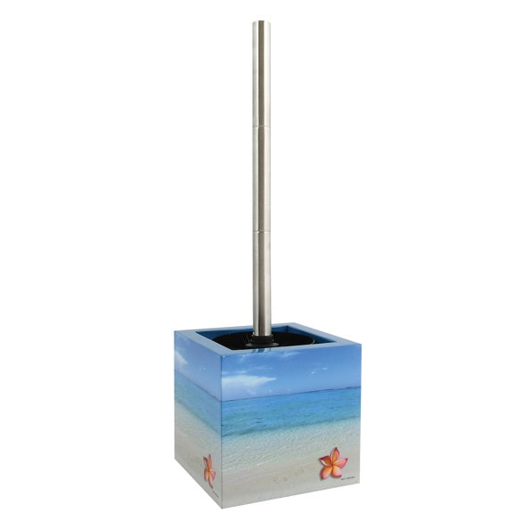 Scopino WC con supporto in MDF e Acciaio Inox modello Square Paradise - Blu