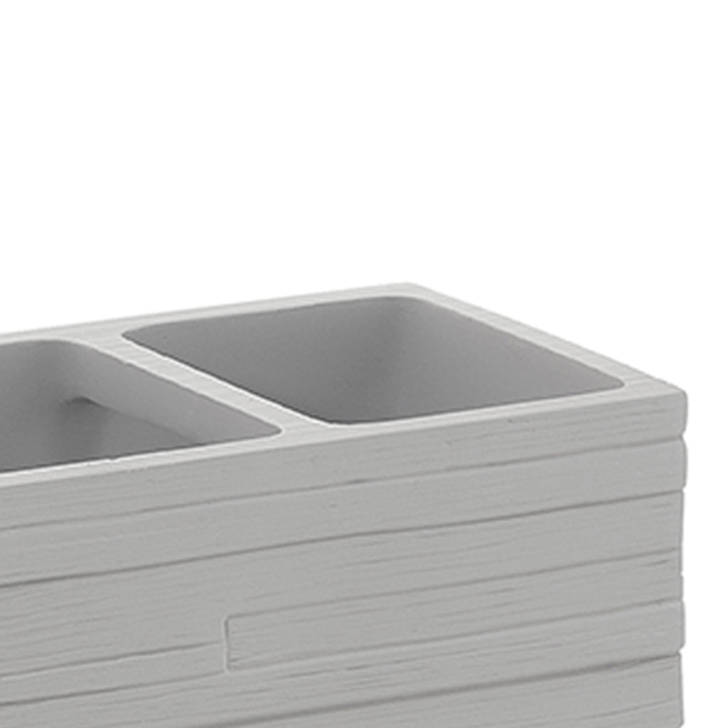 Portaspazzolini da appoggio in resina Gedy serie Quadrotto - Grigio