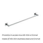 Portasalviette 60 cm in acciaio inox AISI 304 Colorado di Gedy - Cromato