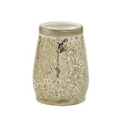 Portaspazzolini in ceramica e vetro di Gedy serie Myosotis - Crema/Oro