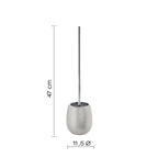 Scopino da appoggio in ceramica con ciuffo in setole Gedy modello Astrid - Argento