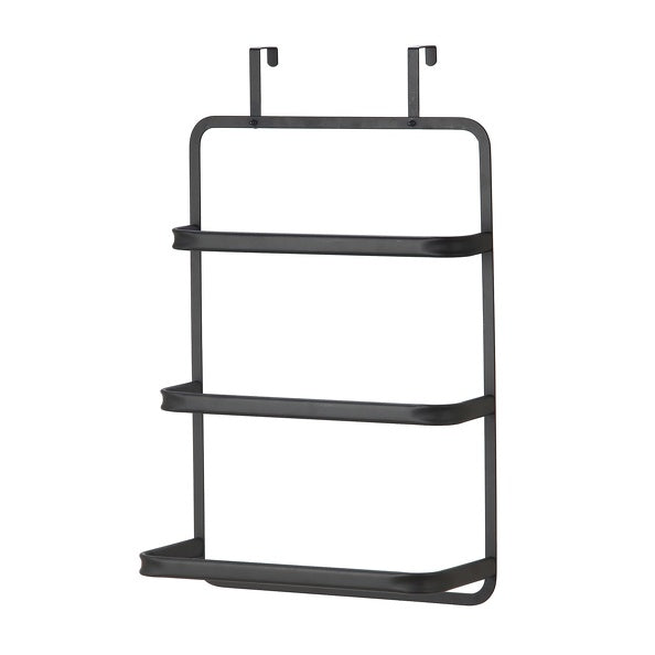 Porta asciugamani per porta doccia o schermo in Acciaio Inox - Nero