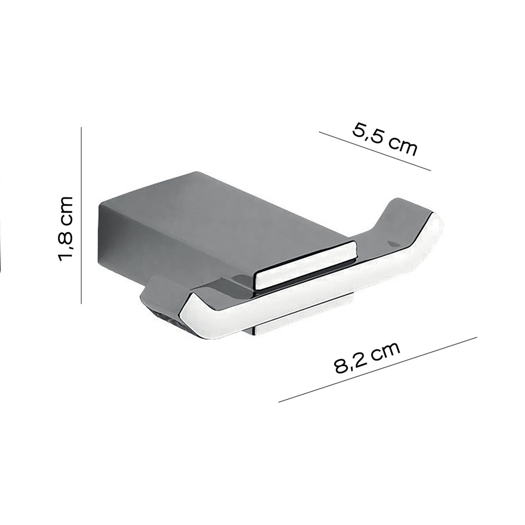 Appendiabiti doppio in Acciaio Inox di Gedy serie Kansas - Cromato