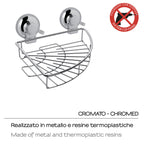 Portaoggetti angolare doccia in filo di Gedy serie Hot - Cromato