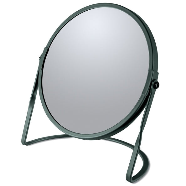 Specchio ingranditore da tavolo su base in acciaio modello Akira colore verde scuro