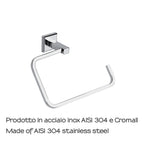 Portasalviette ad anello in acciaio inox AISI 304 Colorado di Gedy - Cromato