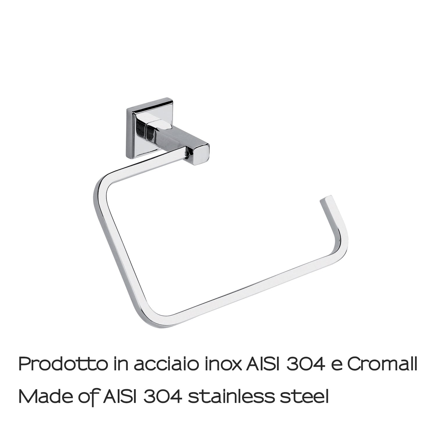 Portasalviette ad anello in acciaio inox AISI 304 Colorado di Gedy - Cromato