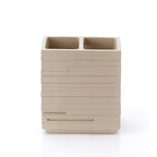 Portaspazzolini da appoggio in resina Gedy serie Quadrotto - Tortora chiaro