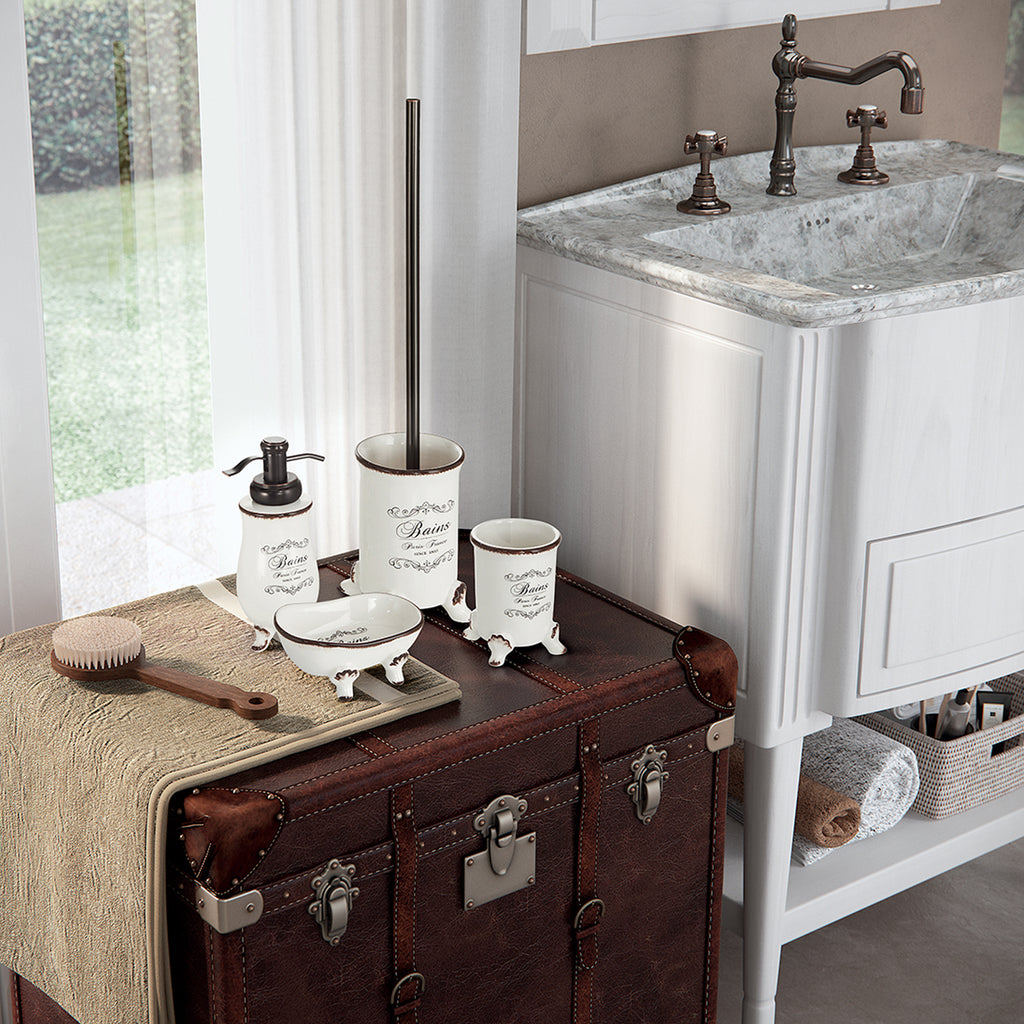 Dispenser sapone da appoggio in ceramica Gedy modello Amelie - Bianco