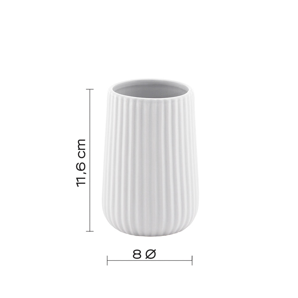 Portaspazzolini da appoggio in ceramica Gedy modello Marika - Bianco