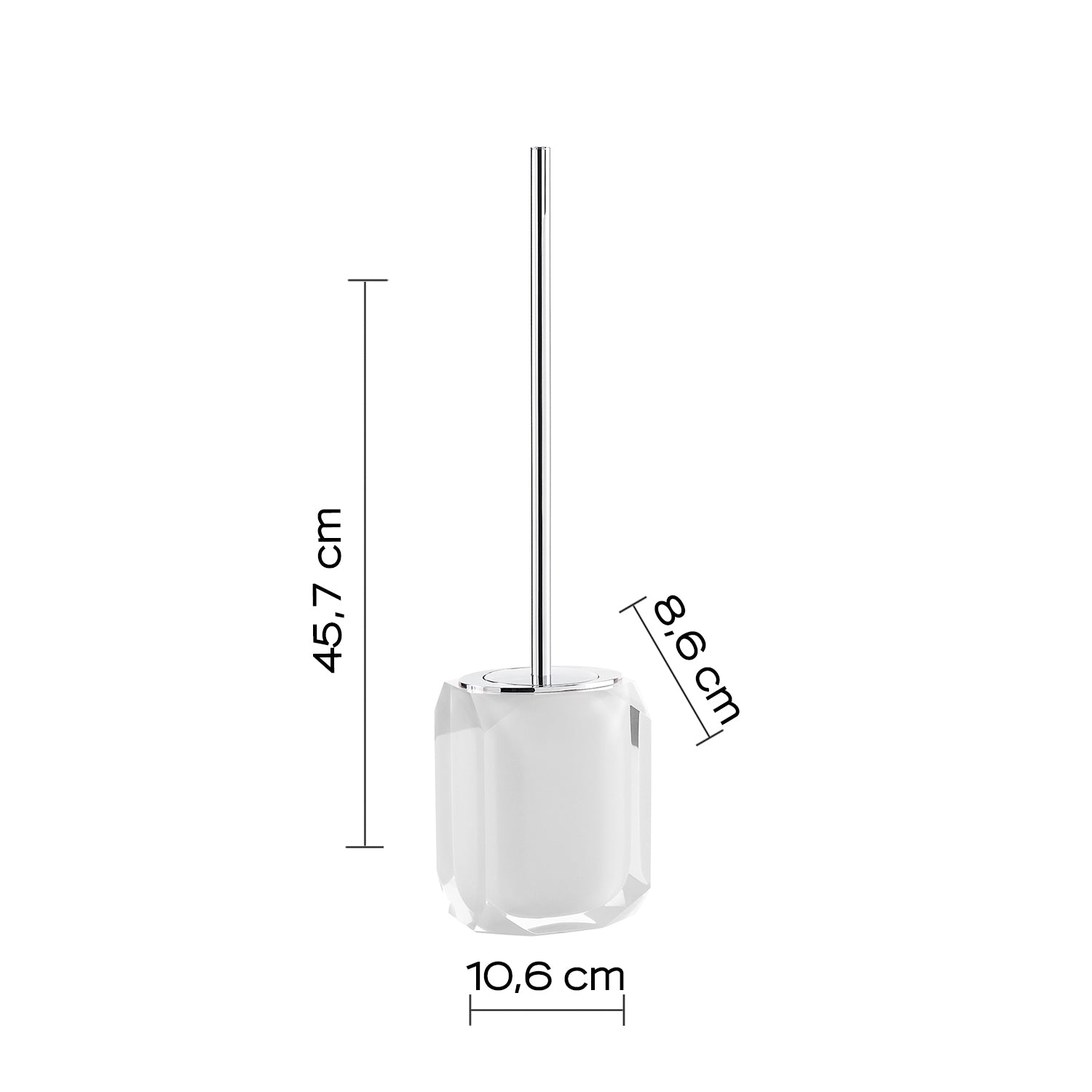 Scopino con ciuffo in setole Gedy serie Chanelle - Bianco