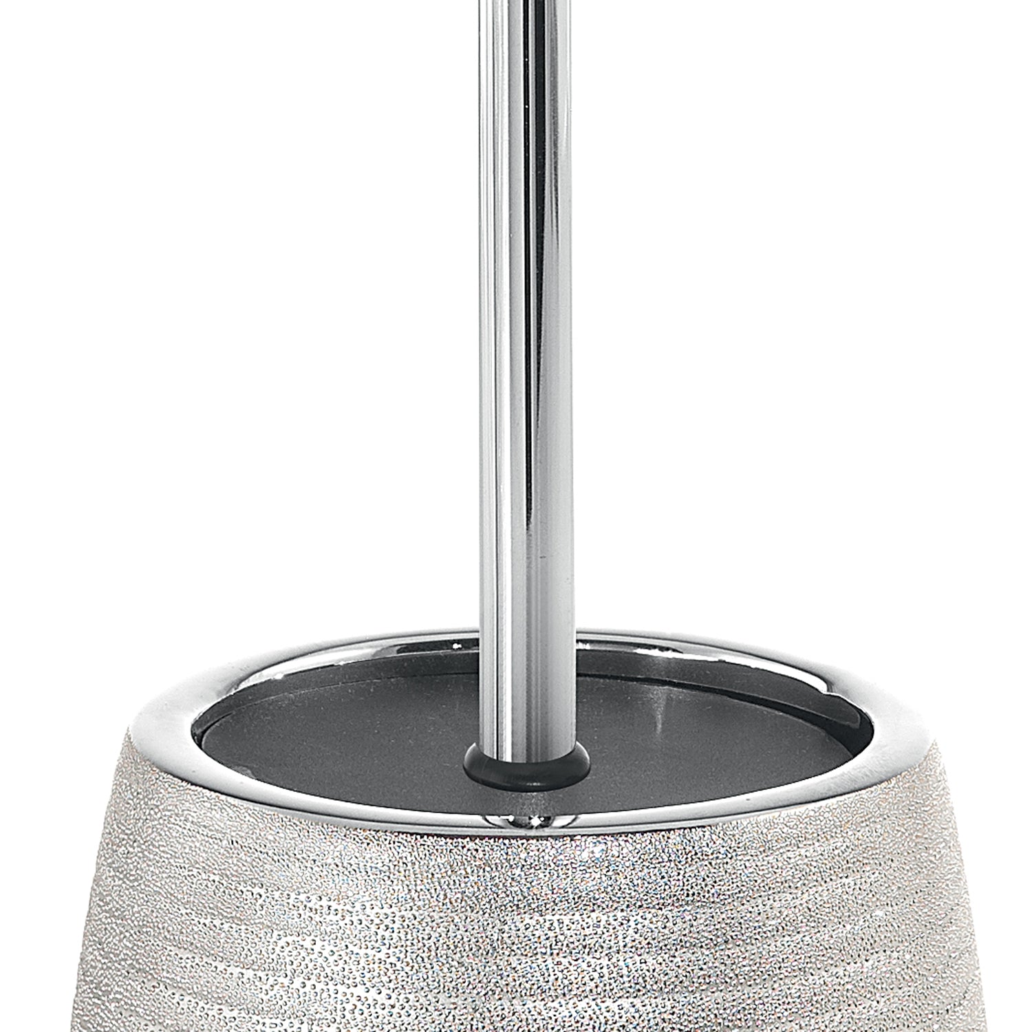 Scopino da appoggio in ceramica con ciuffo in setole Gedy modello Astrid - Argento