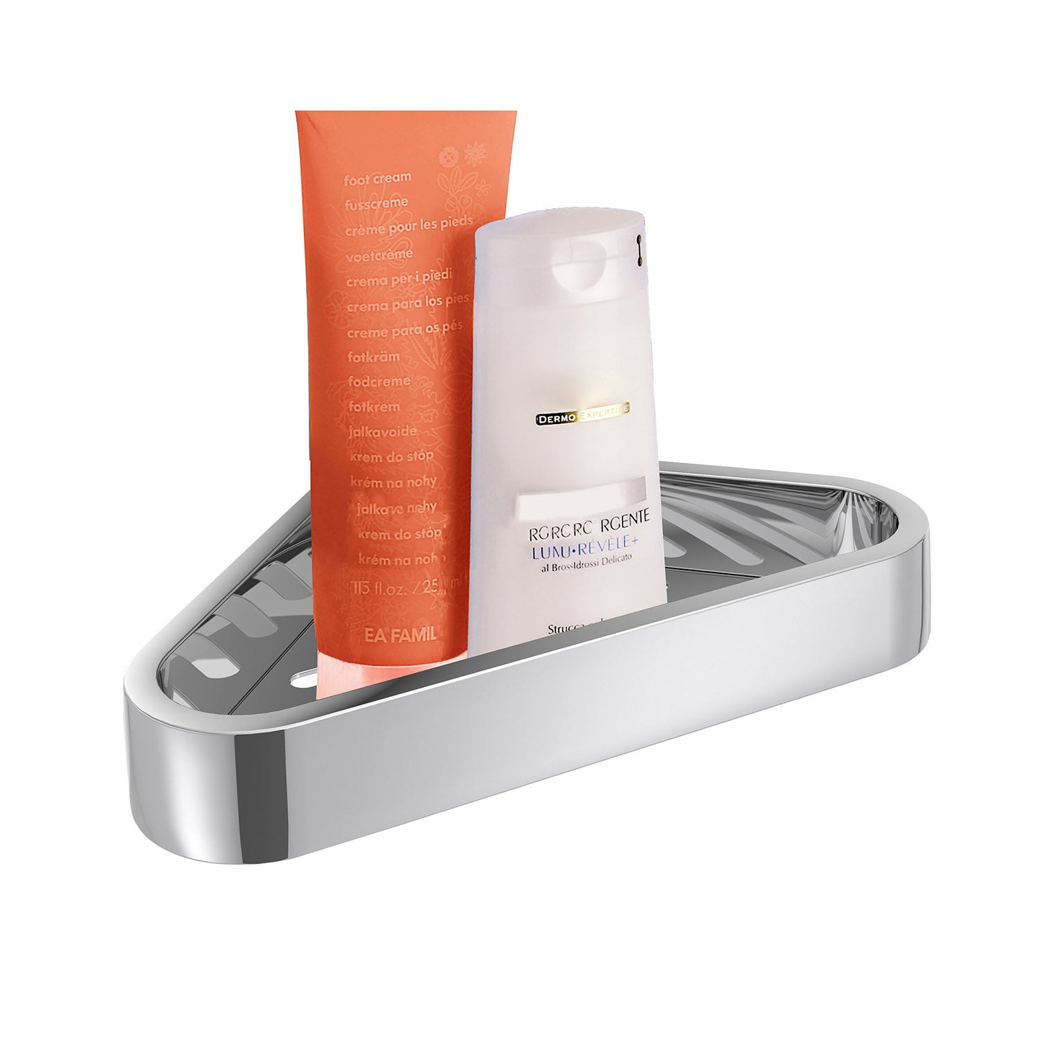 Portaoggetti angolare doccia in Acciaio Inox AISI 304 e Cromall Outline di Gedy - Cromato