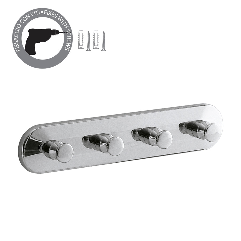 Appendiabiti multiplo modello Ciclope in ottone e Cromall - Cromato