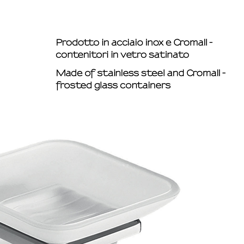 Portasapone in Acciaio Inox di Gedy serie Kansas - Cromato