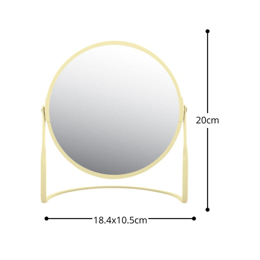 Specchio ingranditore da tavolo su base in acciaio modello Akira colore giallo opaco