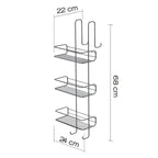 Portaoggetti doccia rettangolare a 3 piani Gedy modello Tito - Cromato