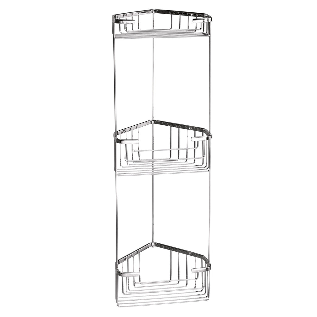 Portaoggetti doccia angolare a 3 ripiani modello Augustus di Gedy - Cromato