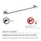 Portasalviette a muro 60 cm Fuji di Gedy - Cromato