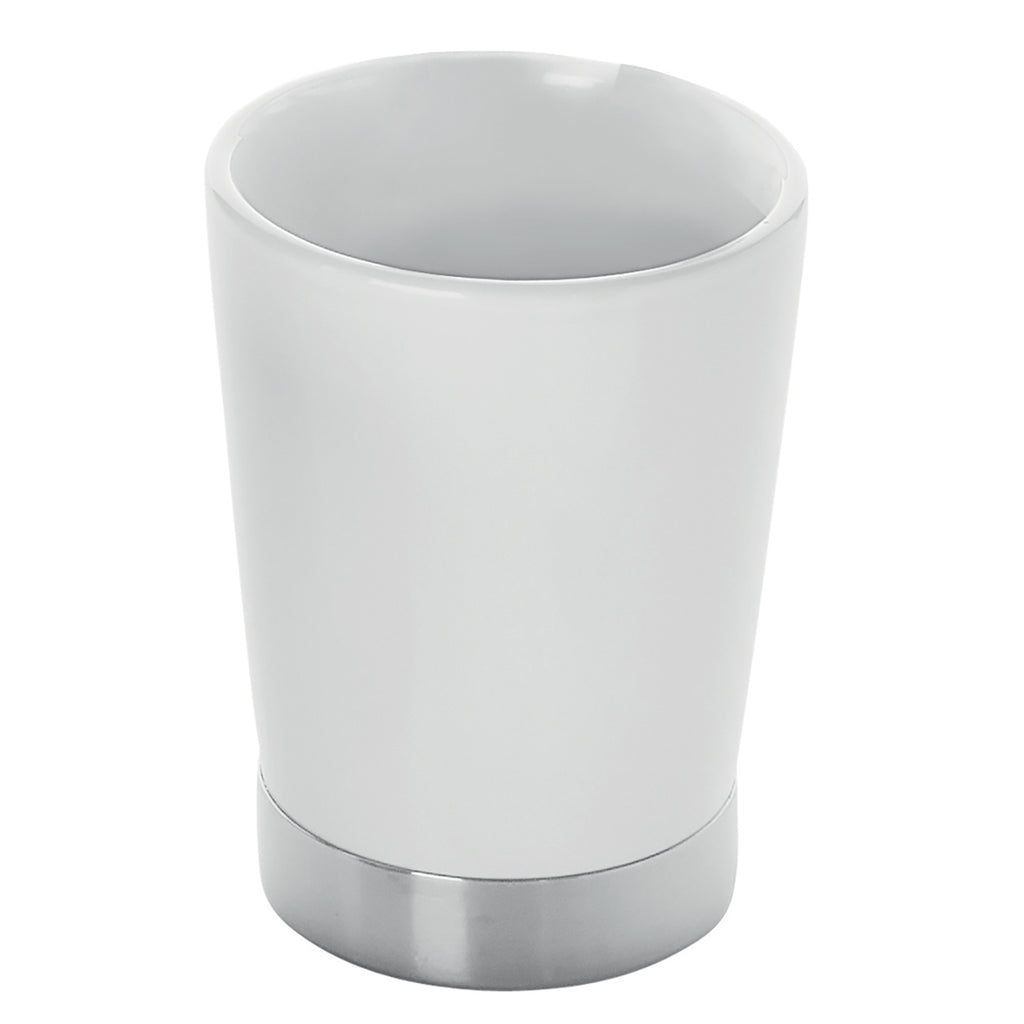 Portaspazzolini in ceramica e Acciaio Inox Gedy serie Petunia - Bianco