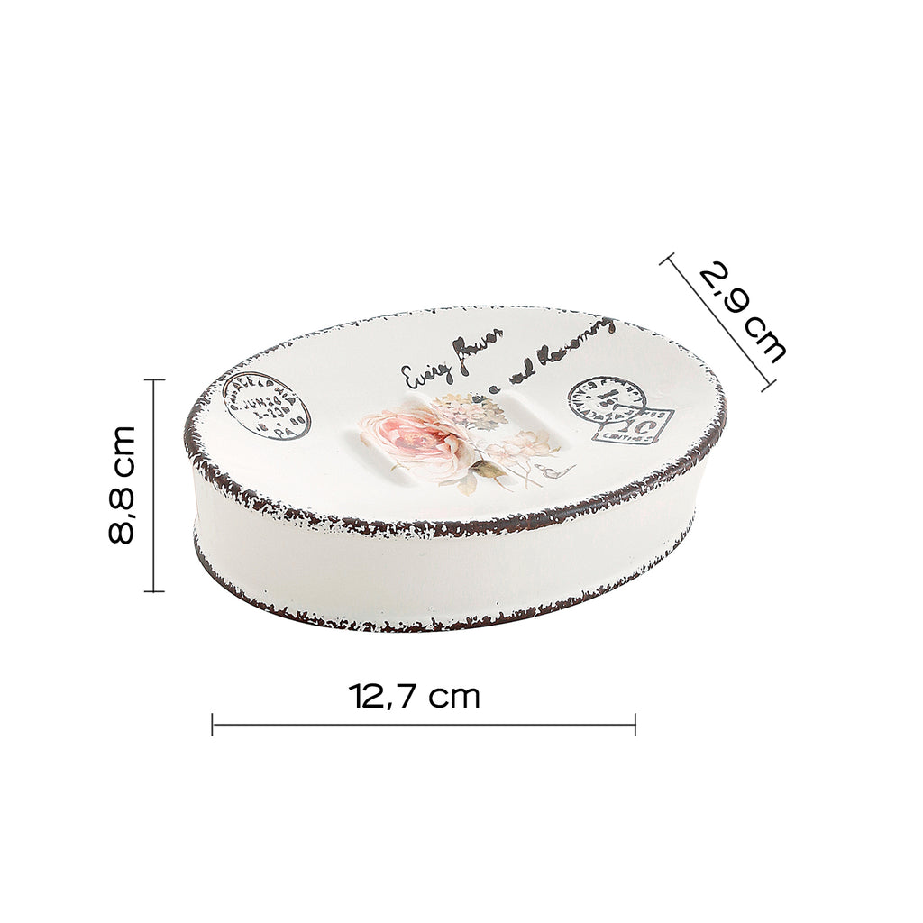 Portasapone da appoggio in ceramica Gedy serie Clothilde - Bianco