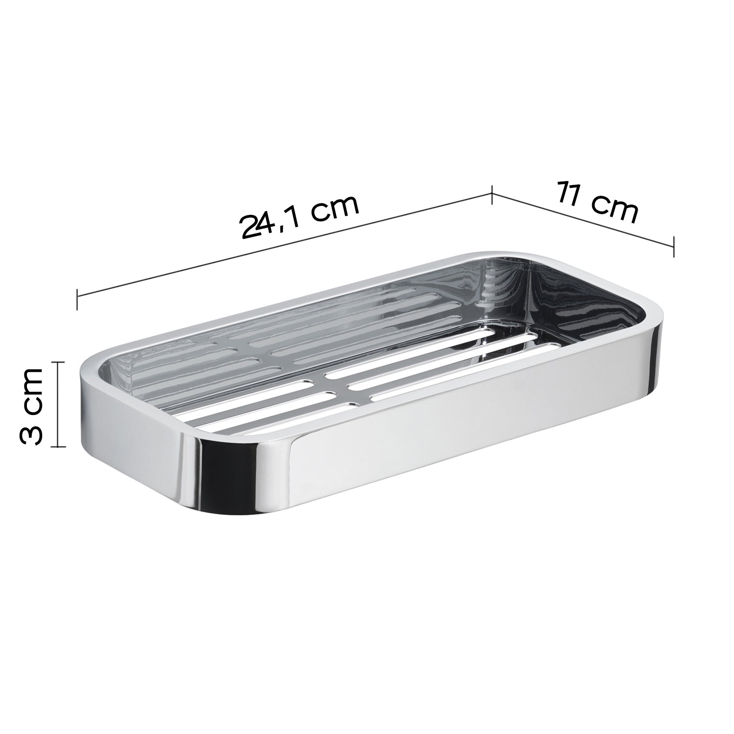 Portaoggetti doccia Rettangolare Outline in Acciaio Inox AISI 304 di Gedy - Cromato