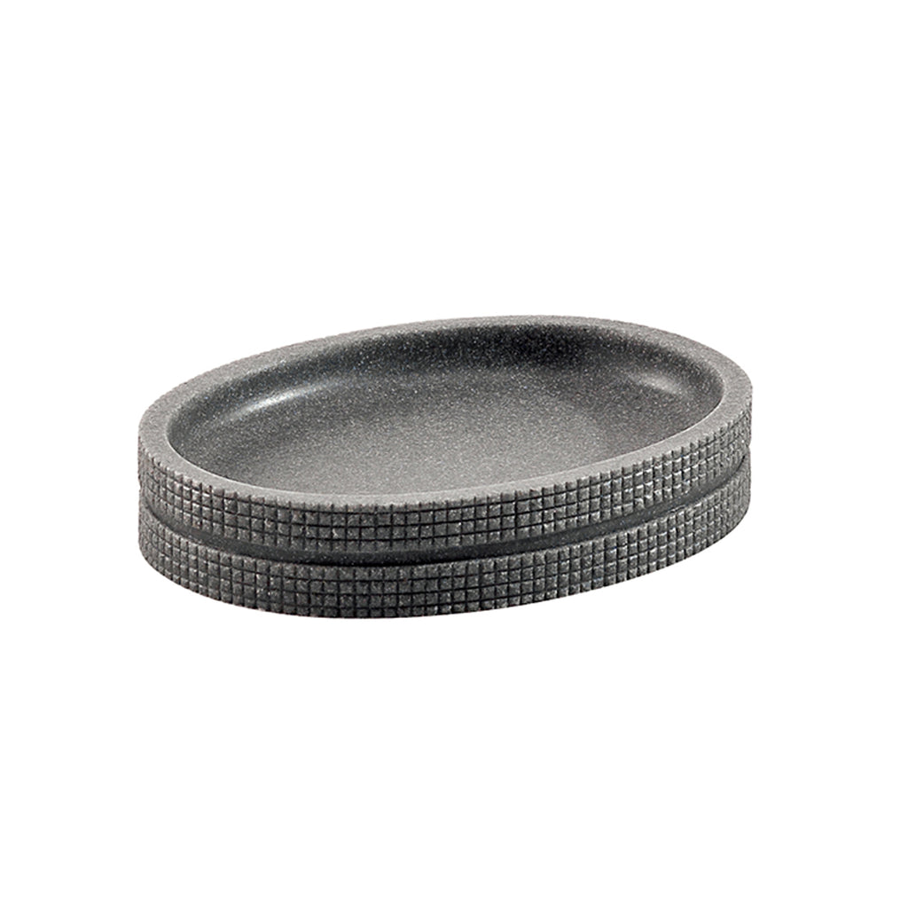 Portasapone in resina Gedy serie Petra - Grigio