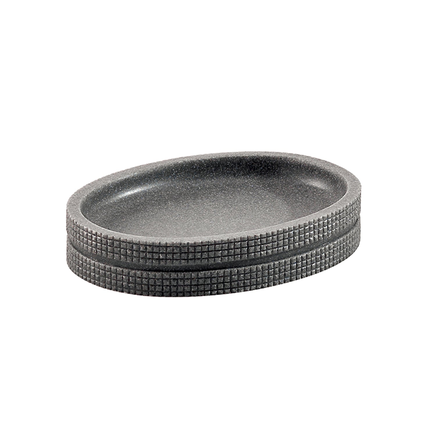 Portasapone in resina Gedy serie Petra - Grigio