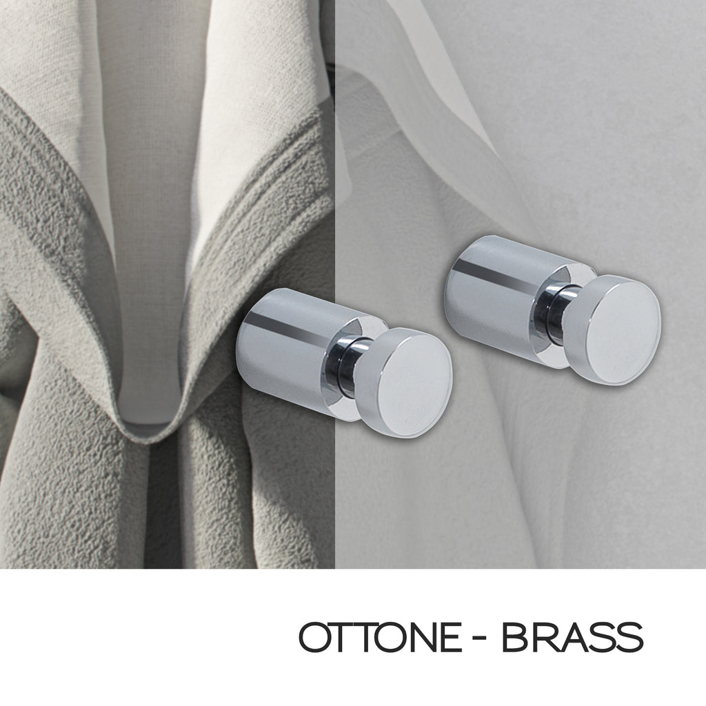 Appendiabiti 2 pezzi tondi in ottone modello Cordelia di Gedy - Cromato