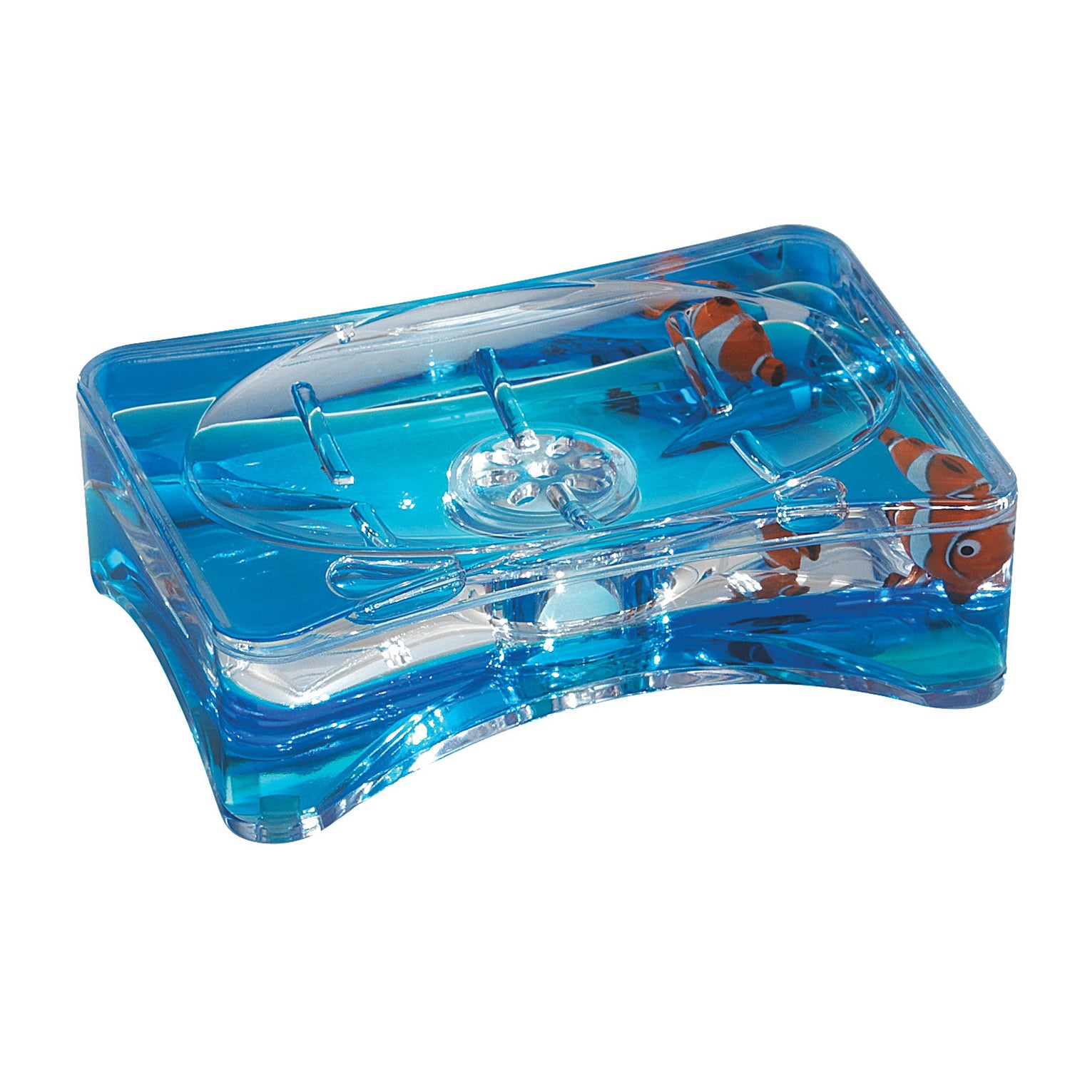 Portasapone da appoggio Gedy serie Pyxis - Bianco/Blu