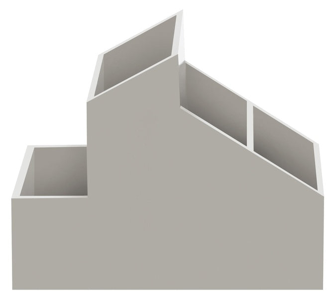 Contenitore 4 vani portaoggetti singoli abs modello Skyline di colore Tortora.