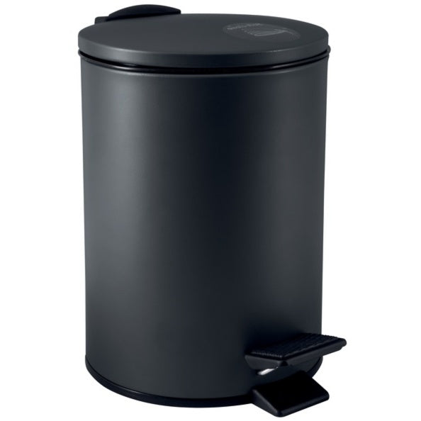 Pattumiera a pedale modello Adelar capienza 5 litri colore nero opaco