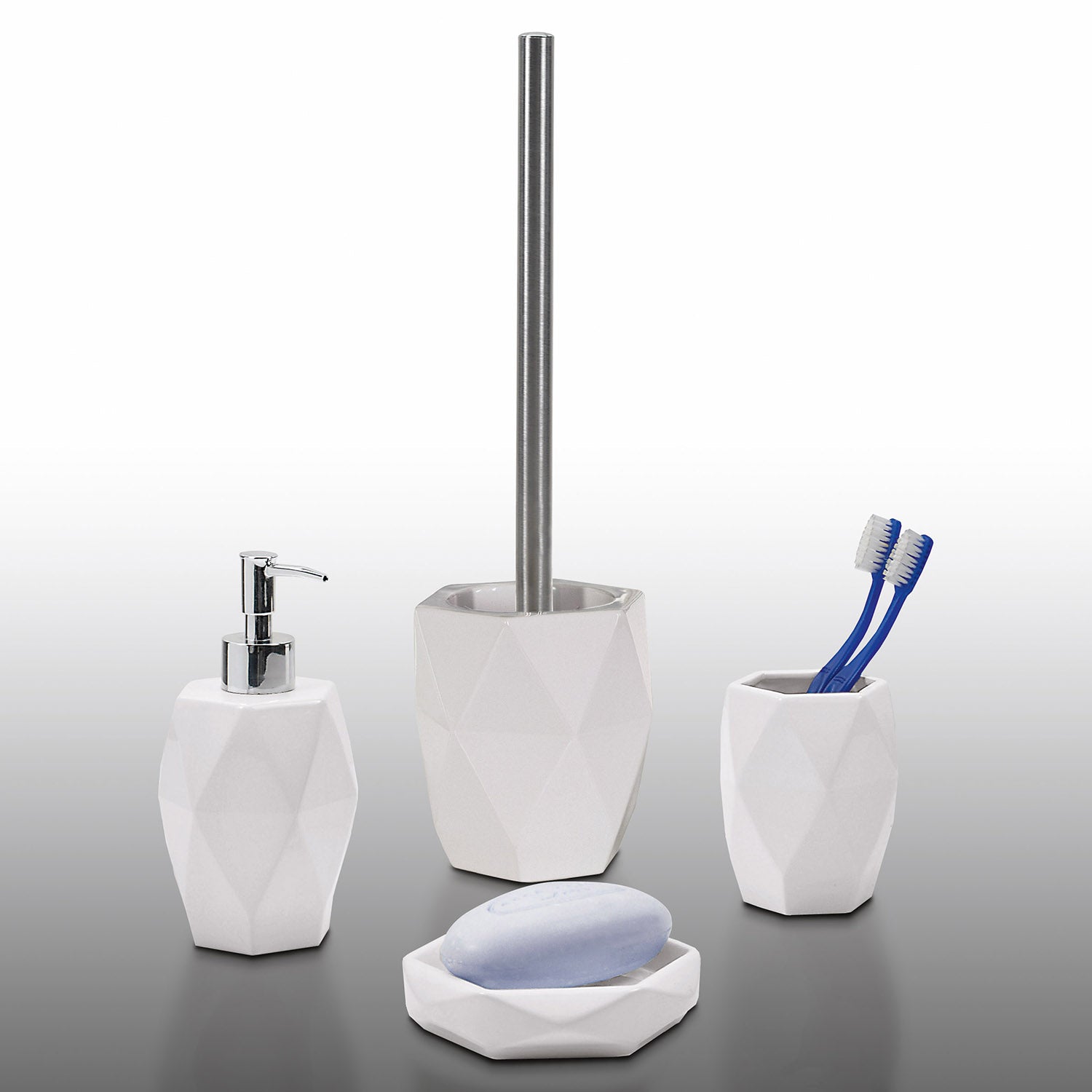 Scopino in ceramica Gedy serie Dalia - Bianco