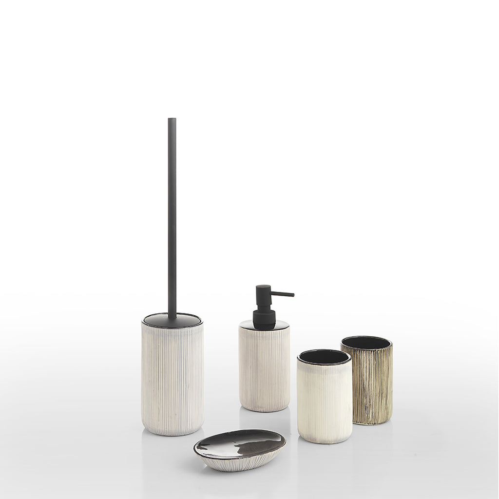 Portasapazzolini in ceramica Gedy serie Naomi - Grigio