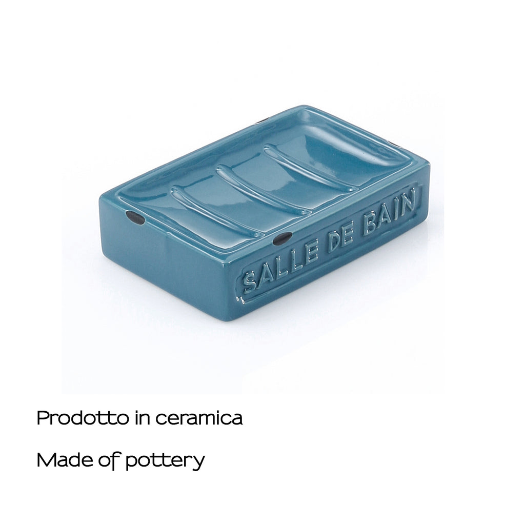 Portasapone da appoggio Gedy serie Vivienne - Blu