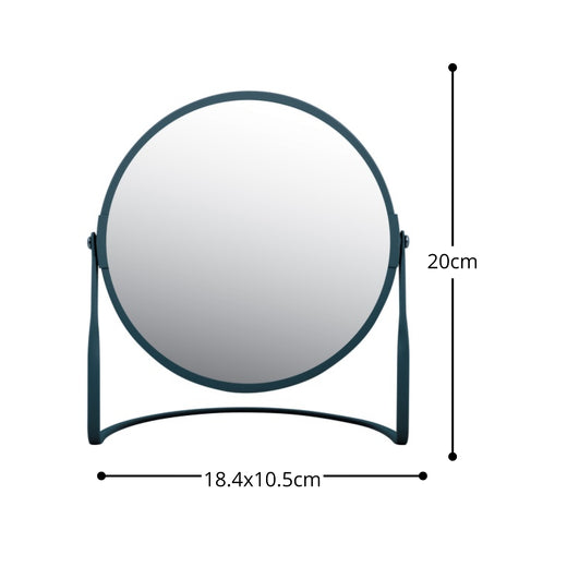 Specchio ingranditore da tavolo su base in acciaio modello Akira colore petrolio opaco