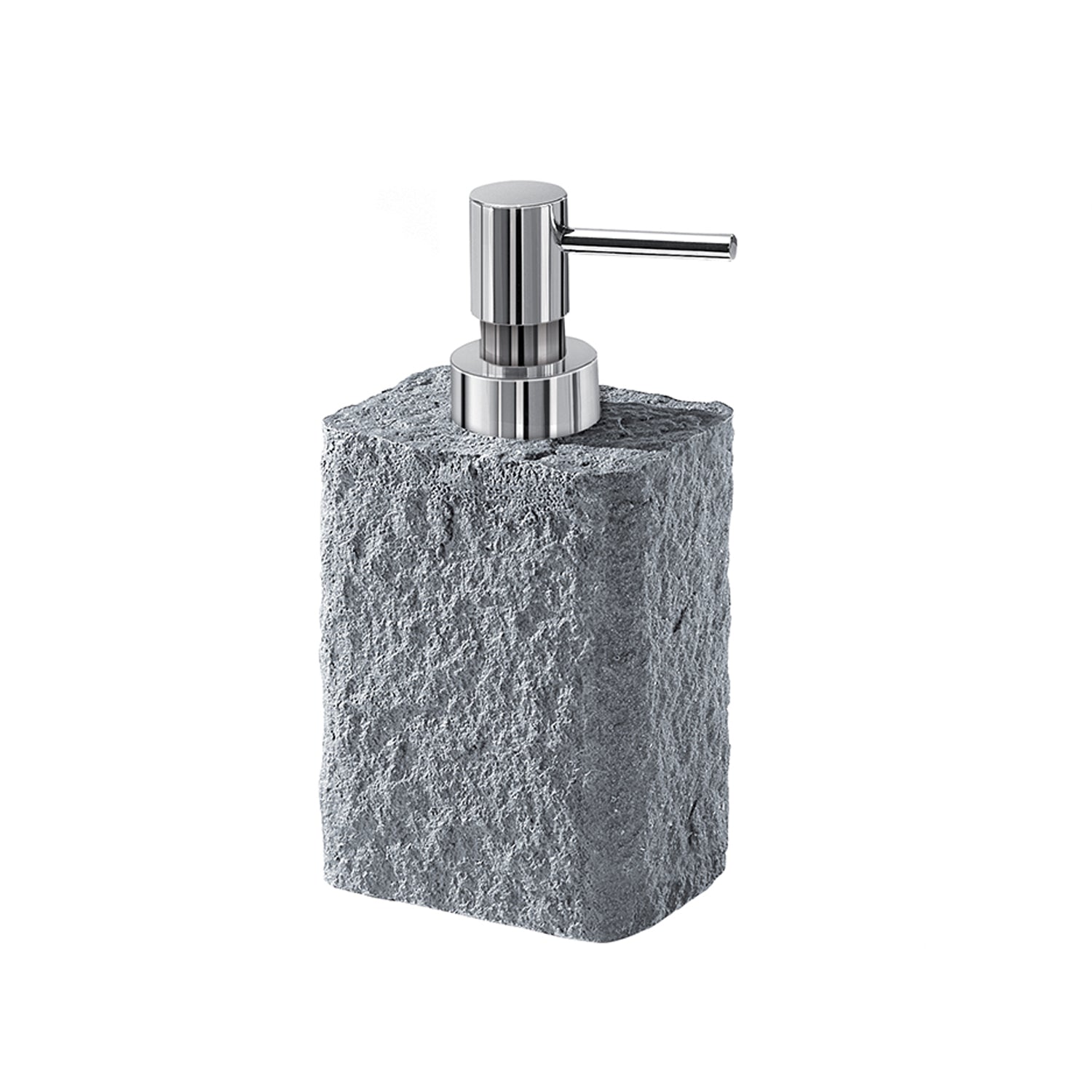 Dispenser sapone da appoggio con erogatore in plastica cromata Gedy modello Aries - Grigio