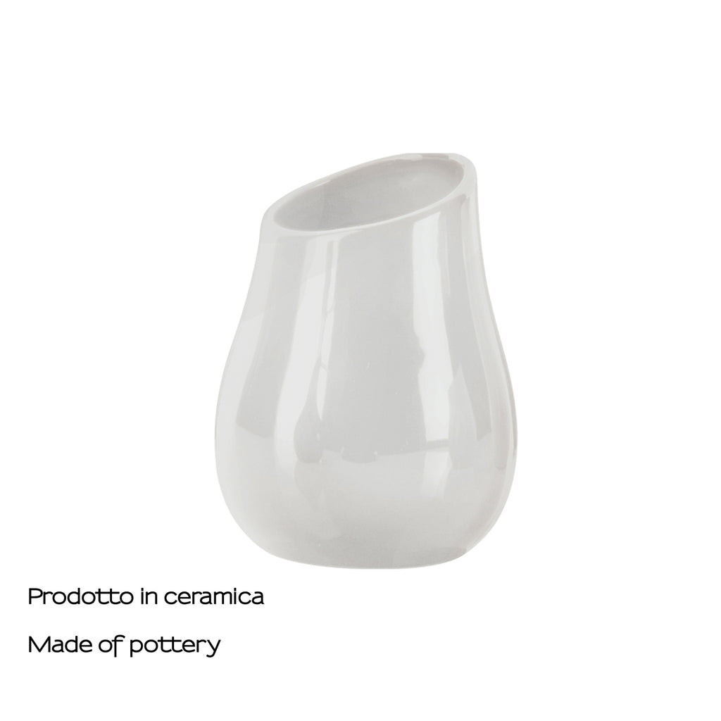 Portaspazzolini in ceramica Gedy modello Azalea - Bianco