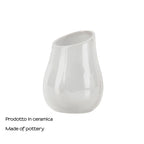 Portaspazzolini in ceramica Gedy modello Azalea - Bianco