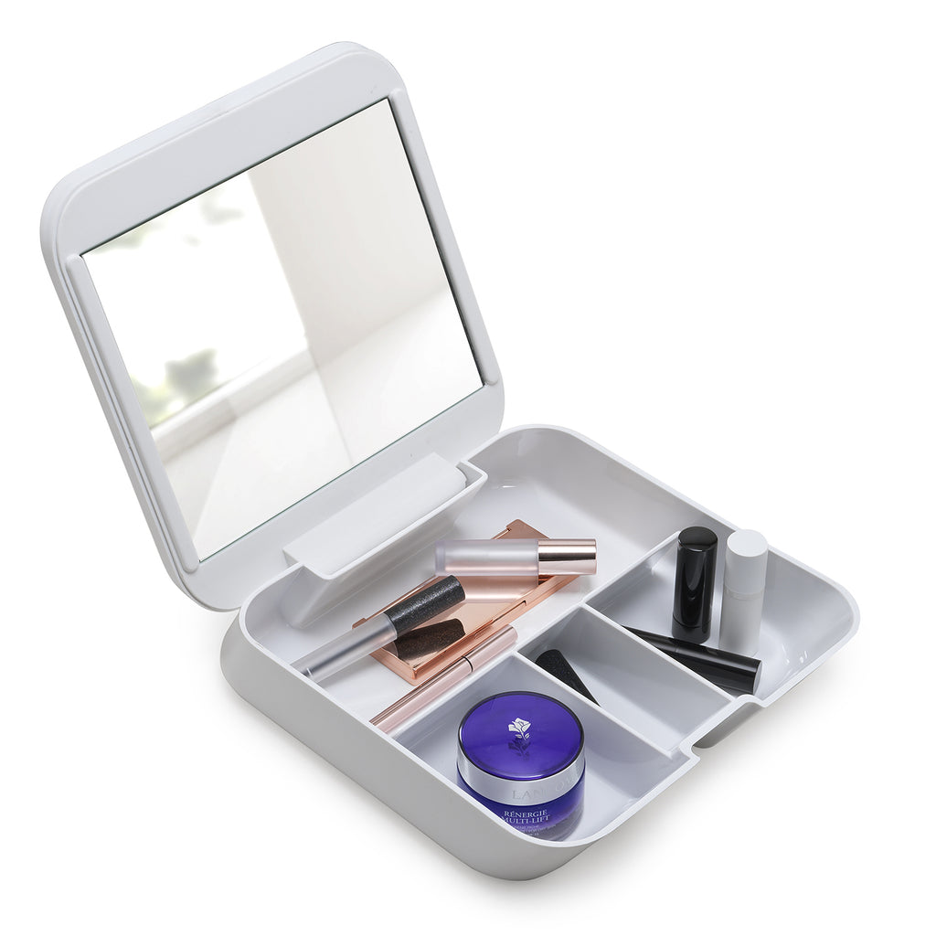 Organizer con specchio da appoggio Gedy serie Seventy - Bianco