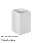 Portaspazzolini in ceramica Gedy serie Verbena - Bianco