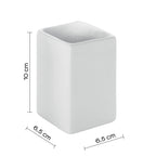Portaspazzolini in ceramica Gedy serie Verbena - Bianco