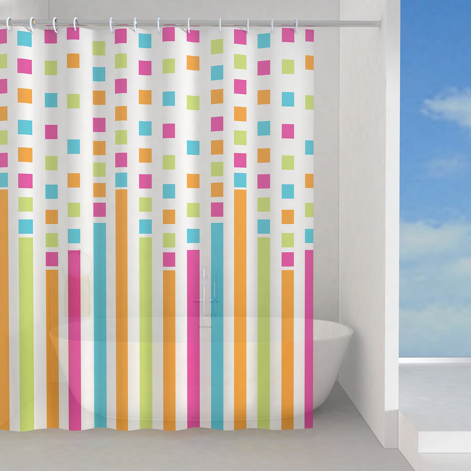 Tenda doccia in Peva 120x200 cm modello Party di Gedy - Multicolore