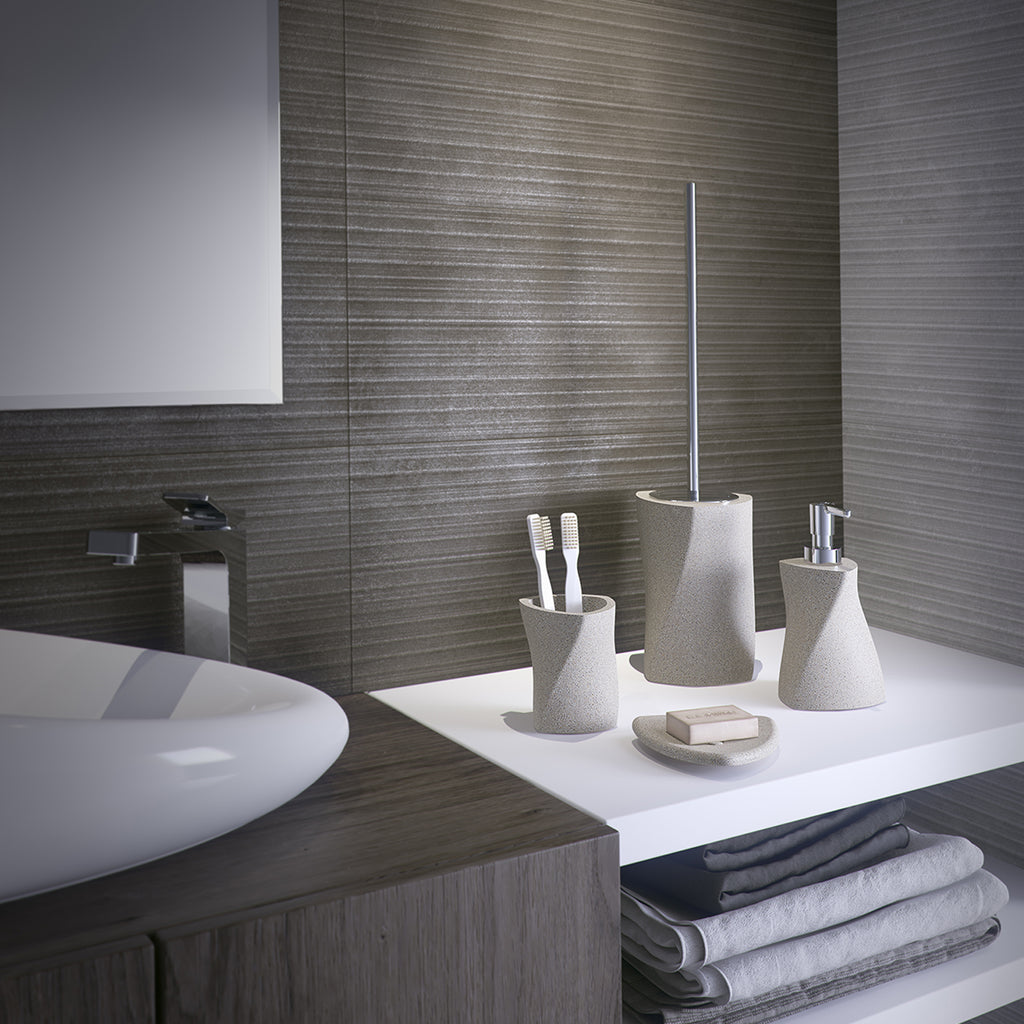 Scopino in resina e sabbia Gedy serie Libra - Beige